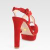 Prada Suede Criss Cross Platform Sandals in Red (cherry) - Lyst