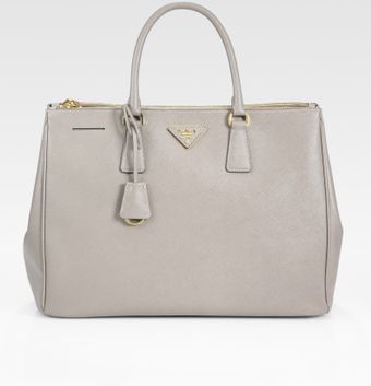 Prada Saffiano Lux Double-zip Tote Bag - Lyst