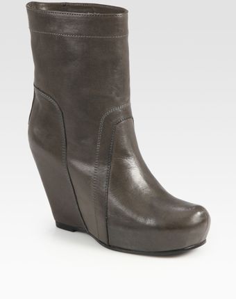  Leather Wedge Ankle Boots 