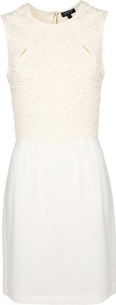 Topshop Textured 2 in 1 Shift Dress - Lyst