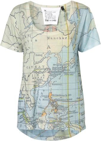 Topshop Map Print Tee By Tee and Cake - Lyst