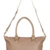 Topshop Metal Bar Leather Holdall in Beige (putty) - Lyst