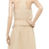 Vanessa Bruno Stretchsilk Crepe and Lace Dress in Brown (tan) - Lyst