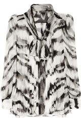 Alexander McQueen Tiger-print Silk-chiffon Blouse