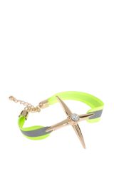 ASOS Collection Asos Neon Ribbon Wristband with Spike Cross
