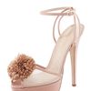 Charlotte Olympia Mesh Pompom Platform Sandal in Beige (nude) - Lyst