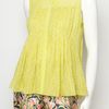 Jason Wu Sleeveless Pleated Blouse in Yellow - Lyst