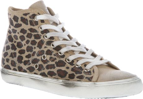 Leather Crown Leopard Print Trainer in Animal (leopard) - Lyst