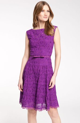 Nanette Lepore Balloon Belted Lace Dress - Lyst