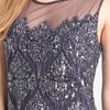Pisarro Nights Beaded Illusion Cocktail Dress in Gray (slate) - Lyst