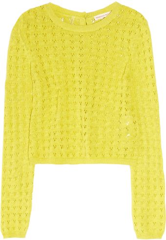 Rebecca Taylor Pointelle-knit Cotton Sweater - Lyst