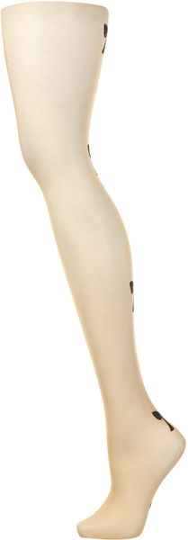 Topshop Bow Seam Back Tights in Beige (nude) - Lyst