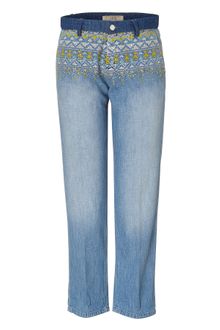 Vanessa Bruno Athé Blue Embroidered Boyfriend Jeans - Lyst