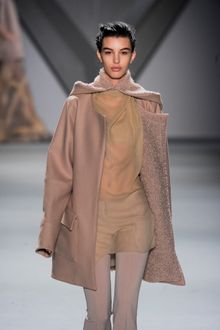 Vera Wang Fall 2012 Draped Sleeveless See-Through Top In Nude - Lyst