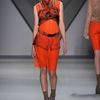 Vera Wang Fall 2012 Layered Printed Sheer Sleeveless Dress With Peplum Detail In Red in Red - Lyst