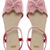 Asos Collection Asos Violet Flatforms with Bow in Pink (redwhitestripe) - Lyst