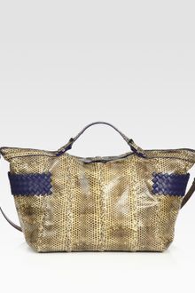 Bottega Veneta Medium Cobra & Leather Tote Bag - Lyst