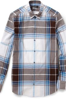 Dolce & Gabbana Gold Fit Plaid Cotton Shirt - Lyst