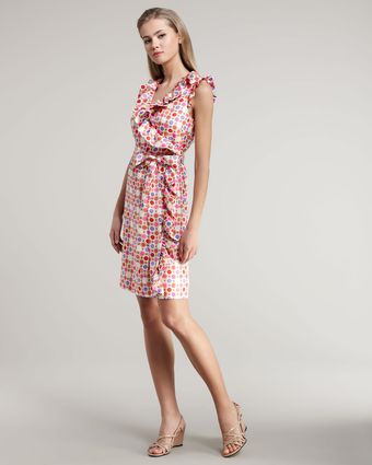  Aubrey Octagonal-print Wrap-dress 