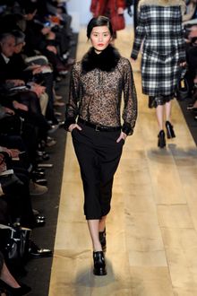 Michael Kors Fall 2012 Black Midi Skirt  - Lyst
