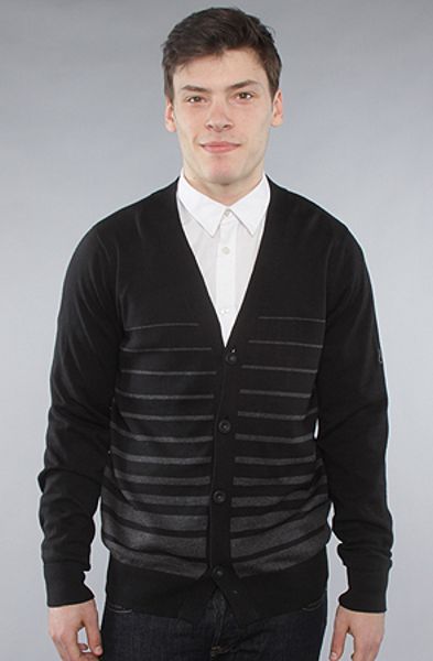 Nixon The Haven Cardigan in Black Fade in Black for Men - Lyst