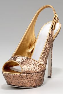 Sergio Rossi Glittered Platform Sandal - Lyst