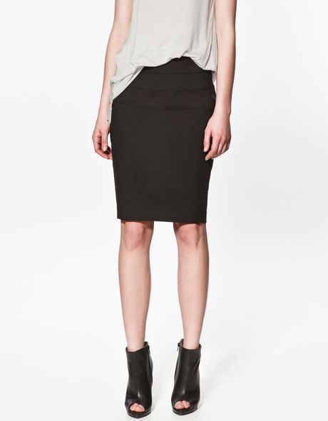 Zara Pencil Skirt with Splits in Black