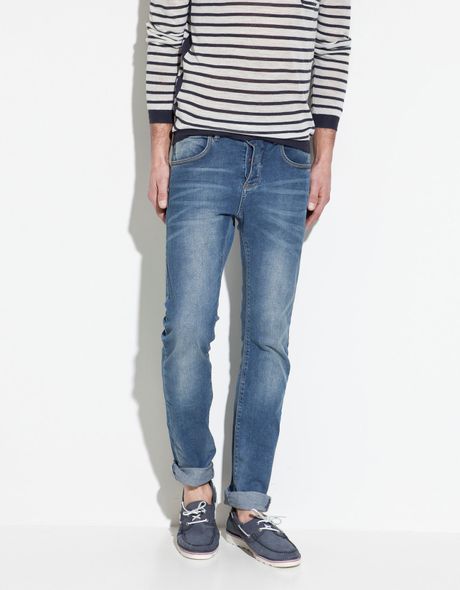 zara dark blue jeans