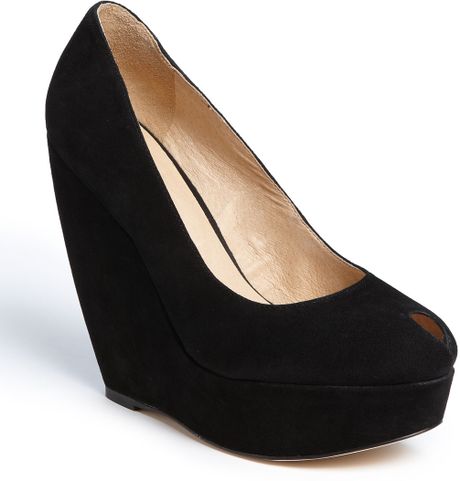 Aldo Abrego Platform Wedge Pump in Black (black suede) - Lyst