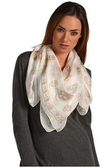 Alexander McQueen Silk Skull Print Scarf - Lyst