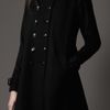 Burberry Funnel Neck Military Coat in Black - Lyst
