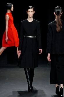 Calvin Klein Fall 2012 Black Seamless Knee-Length Formal Dress - Lyst