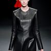Calvin Klein Fall 2012 Black Leather KneeLength Dress with White Leather Panels on the Sides in Black - Lyst