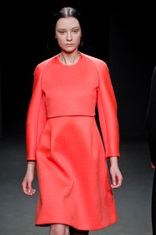 Calvin Klein Fall 2012 Knee Length Two Piece Sculpted Dress In Red - Lyst