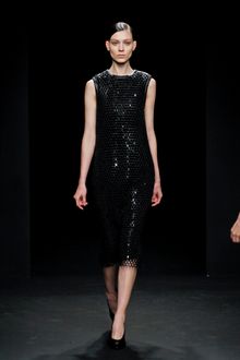 Calvin Klein Fall 2012 Sleeveless Knee Length Net Dress In Black  - Lyst
