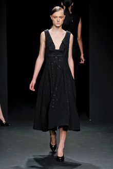 Calvin Klein Fall 2012 Full Skirt Textured Wool Dress - Lyst