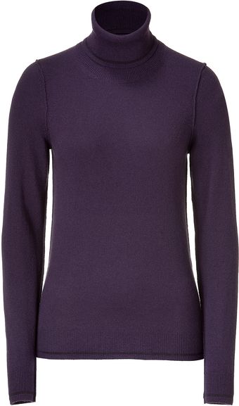 Purple Cashmere Turtleneck Pullover 