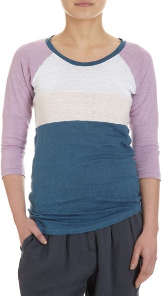 Etoile Isabel Marant Long Sleeve Colorblock Tee in Blue - Lyst