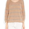 Kain Raine Striped Openknit Linenblend Sweater in Brown (café) - Lyst