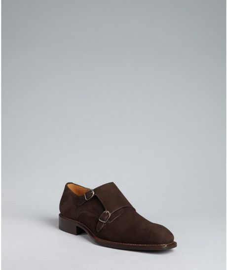 Mezlan Brown Suede Nello Double Monk Straps in Brown for Men - Lyst