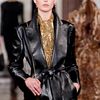 Ralph Lauren Fall 2012 Long Belted Leather Coat With Oversized Lapel And Side Pockets In Black  in Black - Lyst