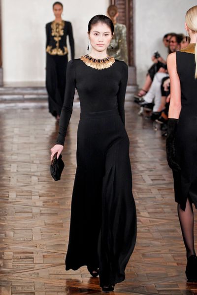 Ralph Lauren Fall 2012 High Waisted Palazzo Pants  in Black - Lyst