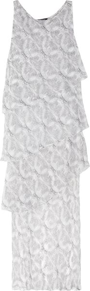 Thomas Wylde Printed Silkchiffon Dress in White - Lyst