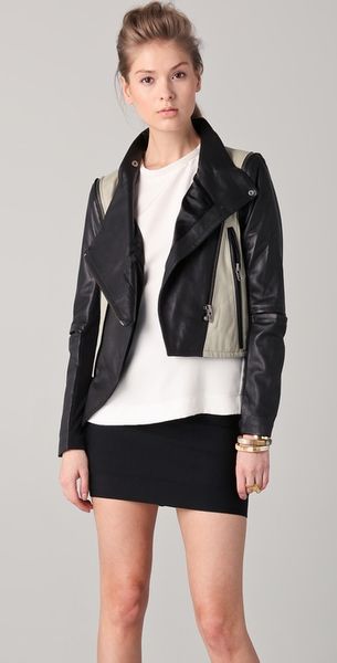 Yigal Azrouel Lambskin Jacket with Elbow Vents in Black (jet) - Lyst