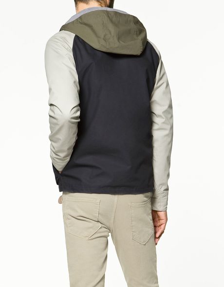 Zara Technical Fabric Jacket in Blue for Men (navy) | Lyst