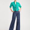 Alice + Olivia Arie Tied Collar Blouse in Blue (teal) - Lyst
