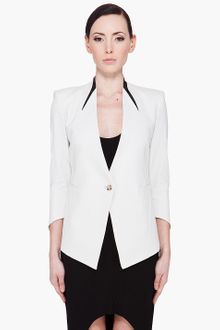 Helmut Lang Leather Trimmed Era Blazer - Lyst