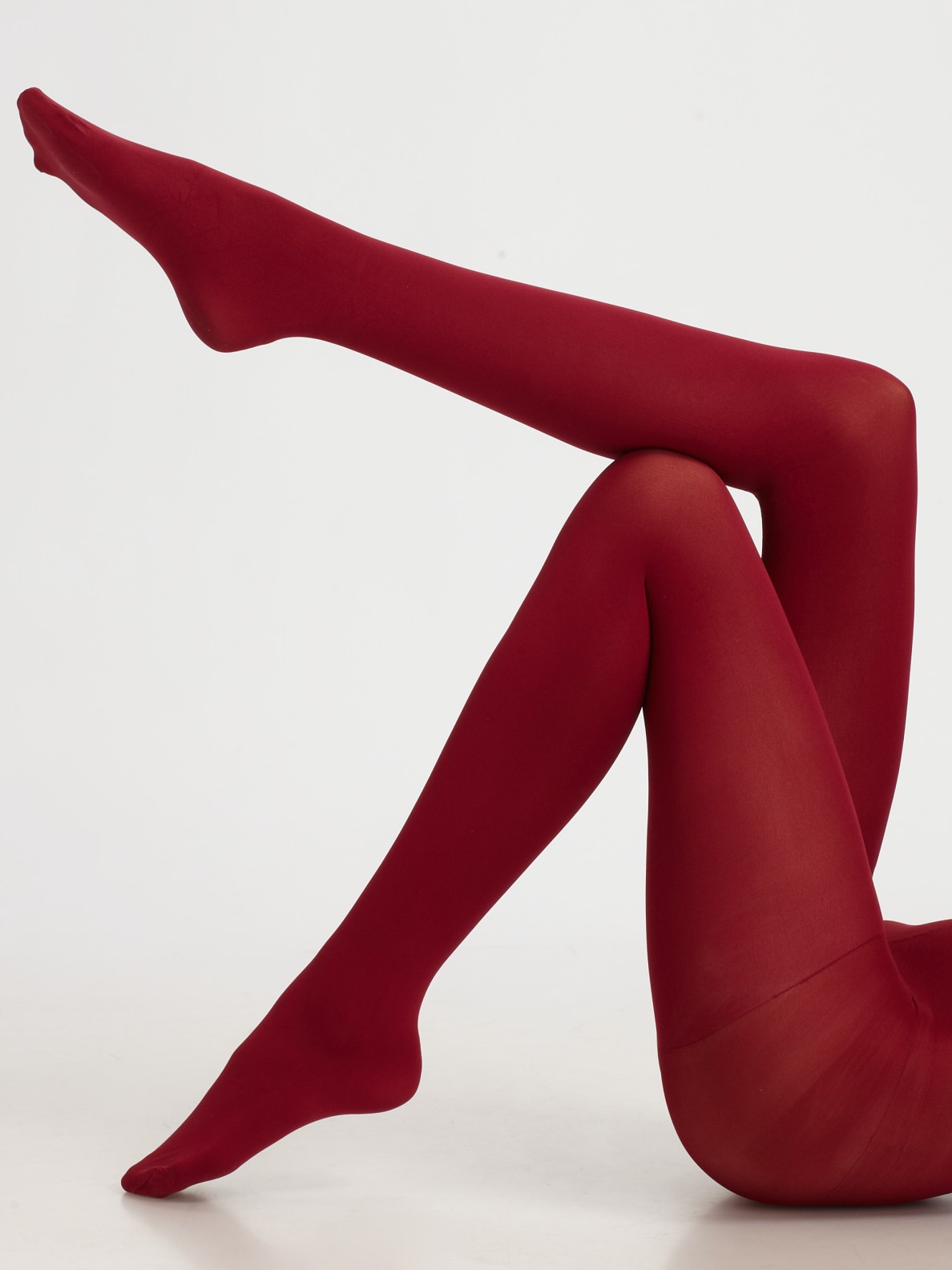 Hue Super Opaque Control Top Tights In Red Garnet Lyst