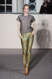 Matthew Williamson Fall 2012 Long Sleeve Organza Shirt with Appliquéd Neckline - Lyst