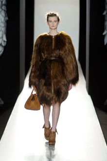 Mulberry Fall 2012 Mongolian Zip-Up Coat  - Lyst